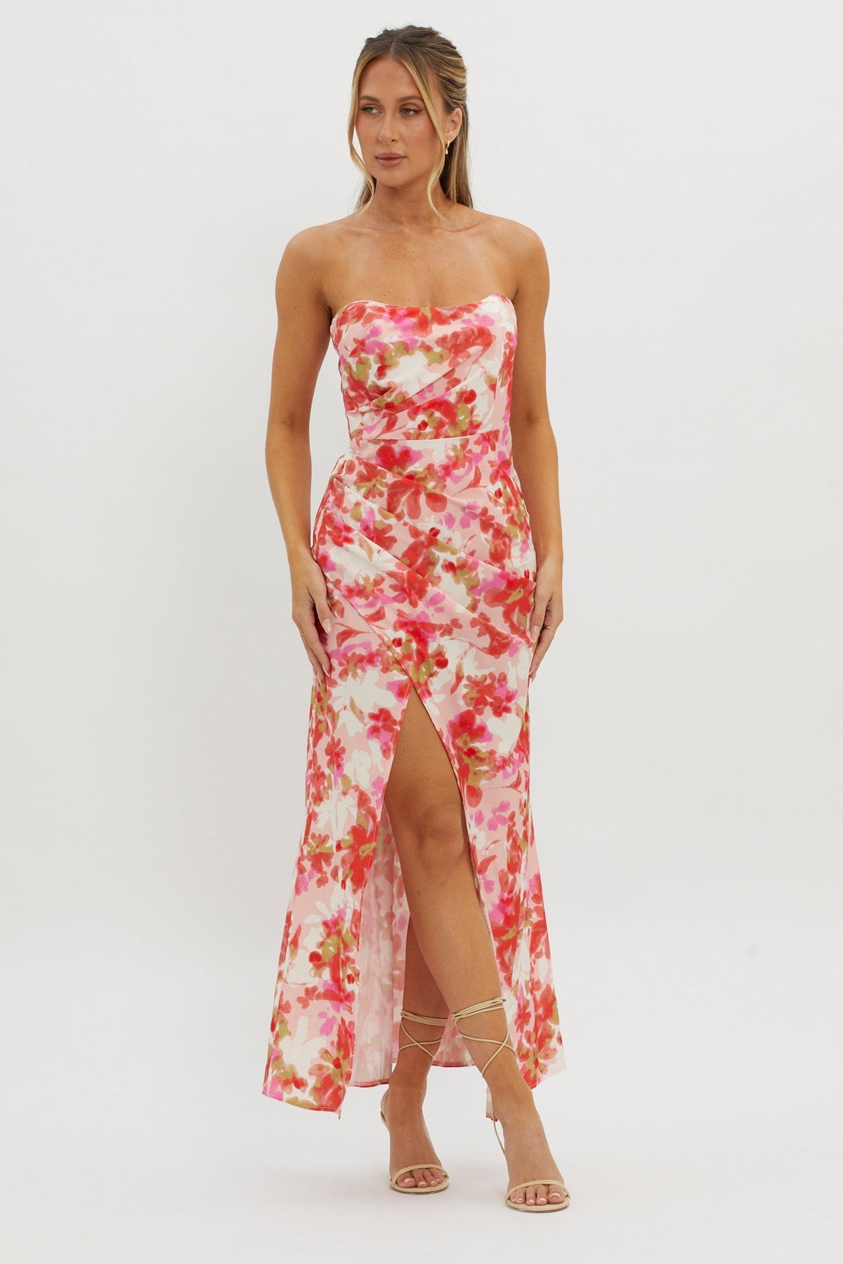 Marianna Twist Back Maxi Dress Pink