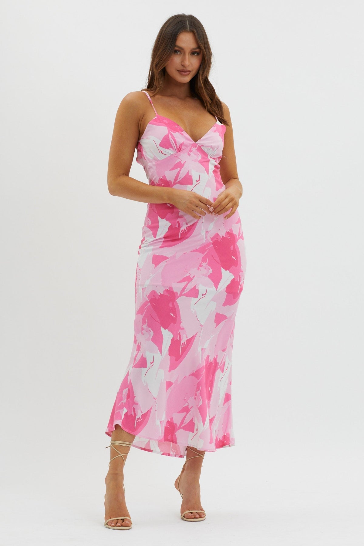 Ciao, Bella Tie Back Print Dress Pink
