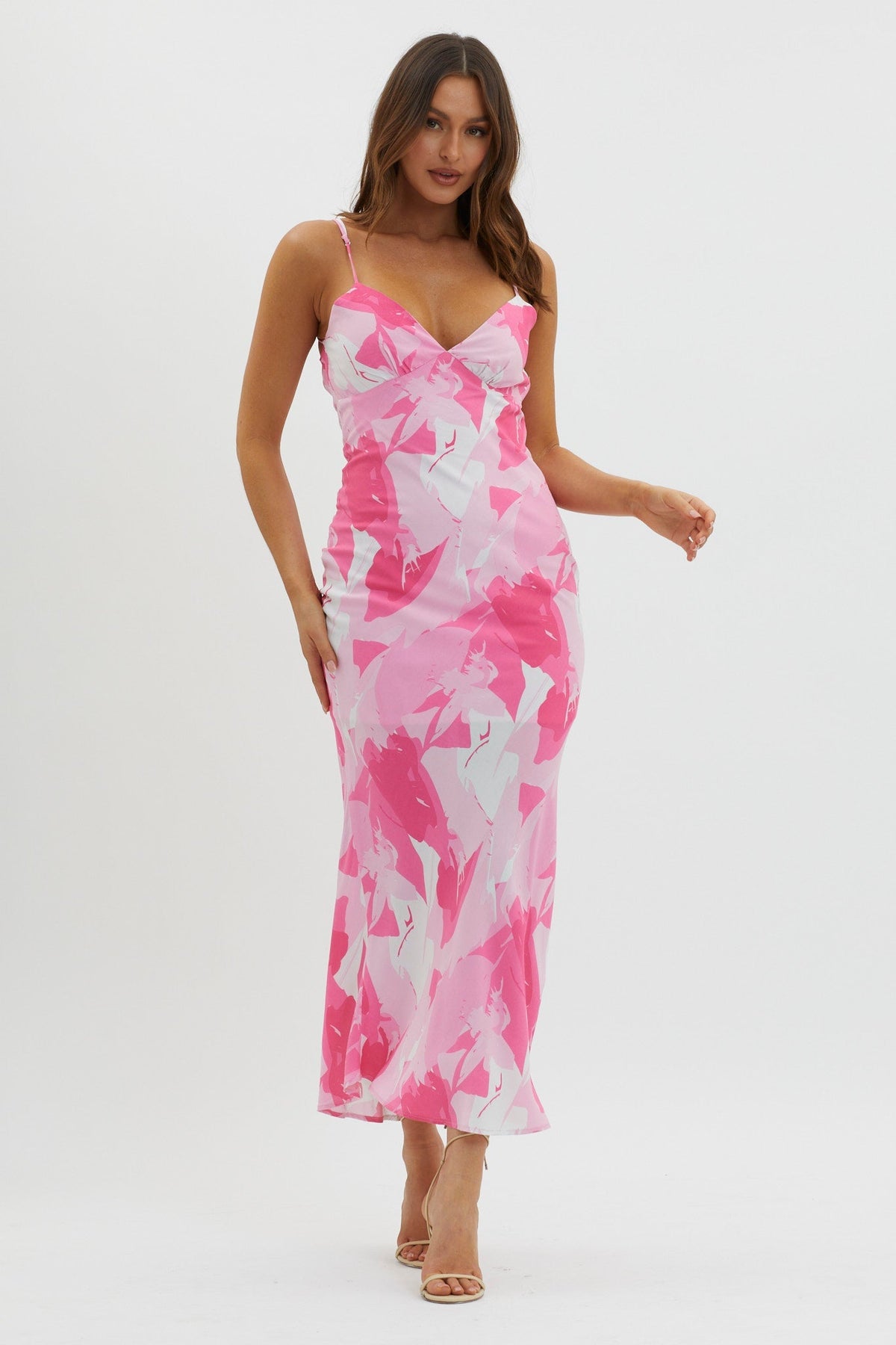 Ciao, Bella Tie Back Print Dress Pink