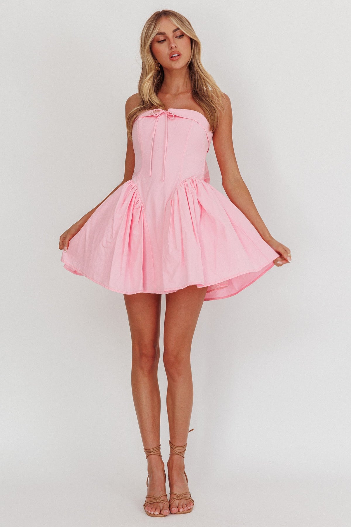 Angel Girls Bow Back Mini Dress Pink