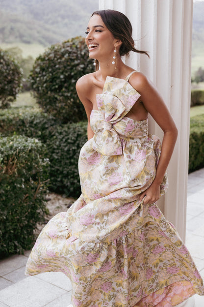Betina Bow Front Maxi Dress - Multi Floral