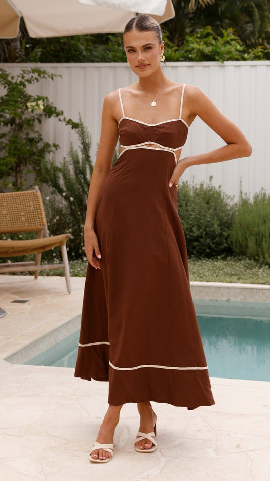 Nereda Maxi Dress - Chocolate