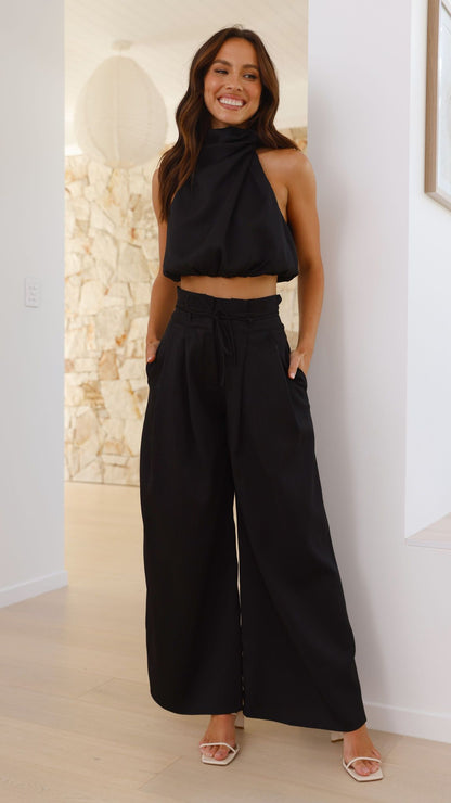 Melinda High Waist Pants - Black
