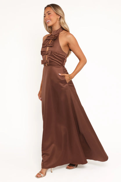 Norva Maxi Dress - Brown