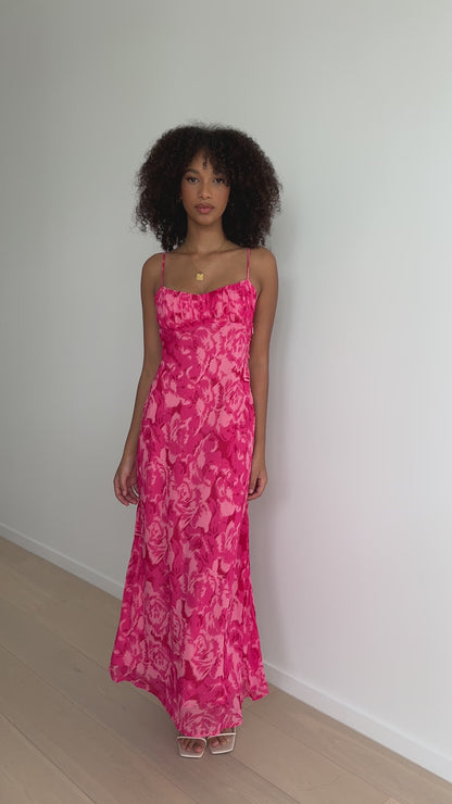 Margie Midi Dress - Pink Floral