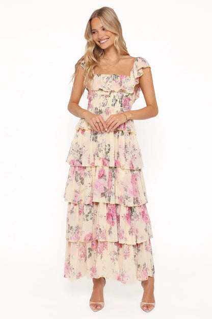 Belle Maxi Dress - Yellow Floral