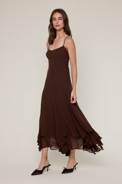 Cora Ruffle Midi dress
