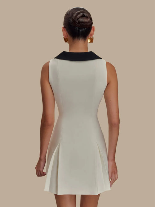 Button Front Sleeveless Mini Dress