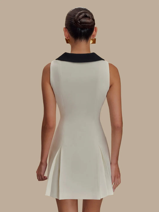 Button Front Sleeveless Mini Dress