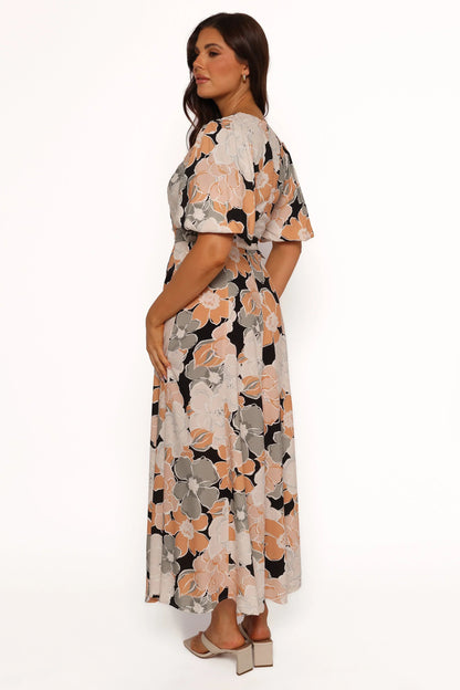 Tiarni Maxi Dress - Black Floral