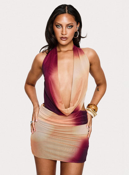Tigress Halter Mini Dress Multi