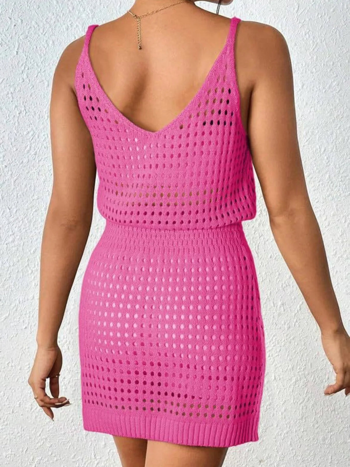 Crochet Sleeveless Knit Cover Up Dress
