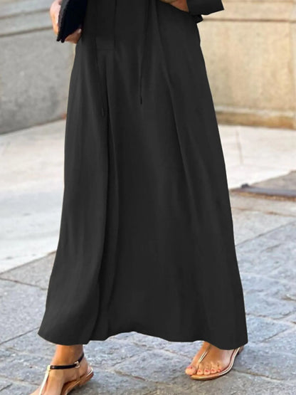 Full Size Solid Color Maxi Shirt Dress Plus Size