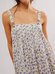 Floral Print Square Neck Summer Dress
