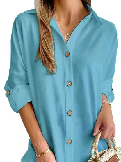 Button Down Long Sleeve Shirt Dress