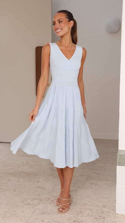 Jayde Knit Dress - Light Blue