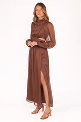 Neveah Long Sleeve Maxi Dress - Chocolate