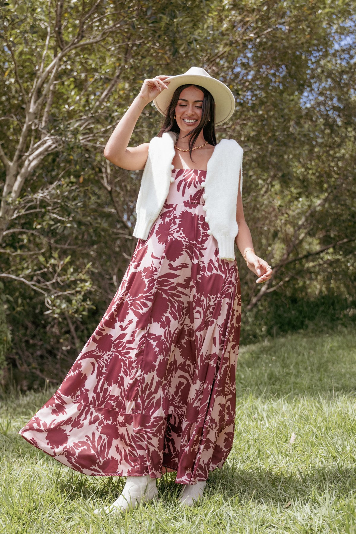Elanor Maxi Dress - Pale Burgundy