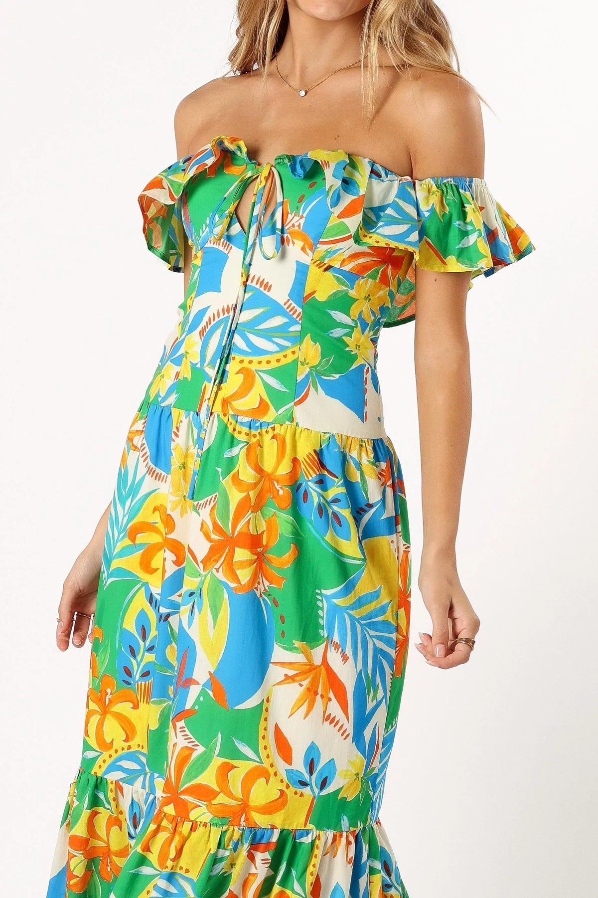 Harriet Off Shoulder Maxi Dress - Malta Print