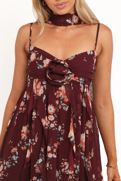 Tully Maxi Dress - Berry Floral