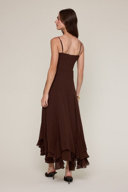 Cora Ruffle Midi dress