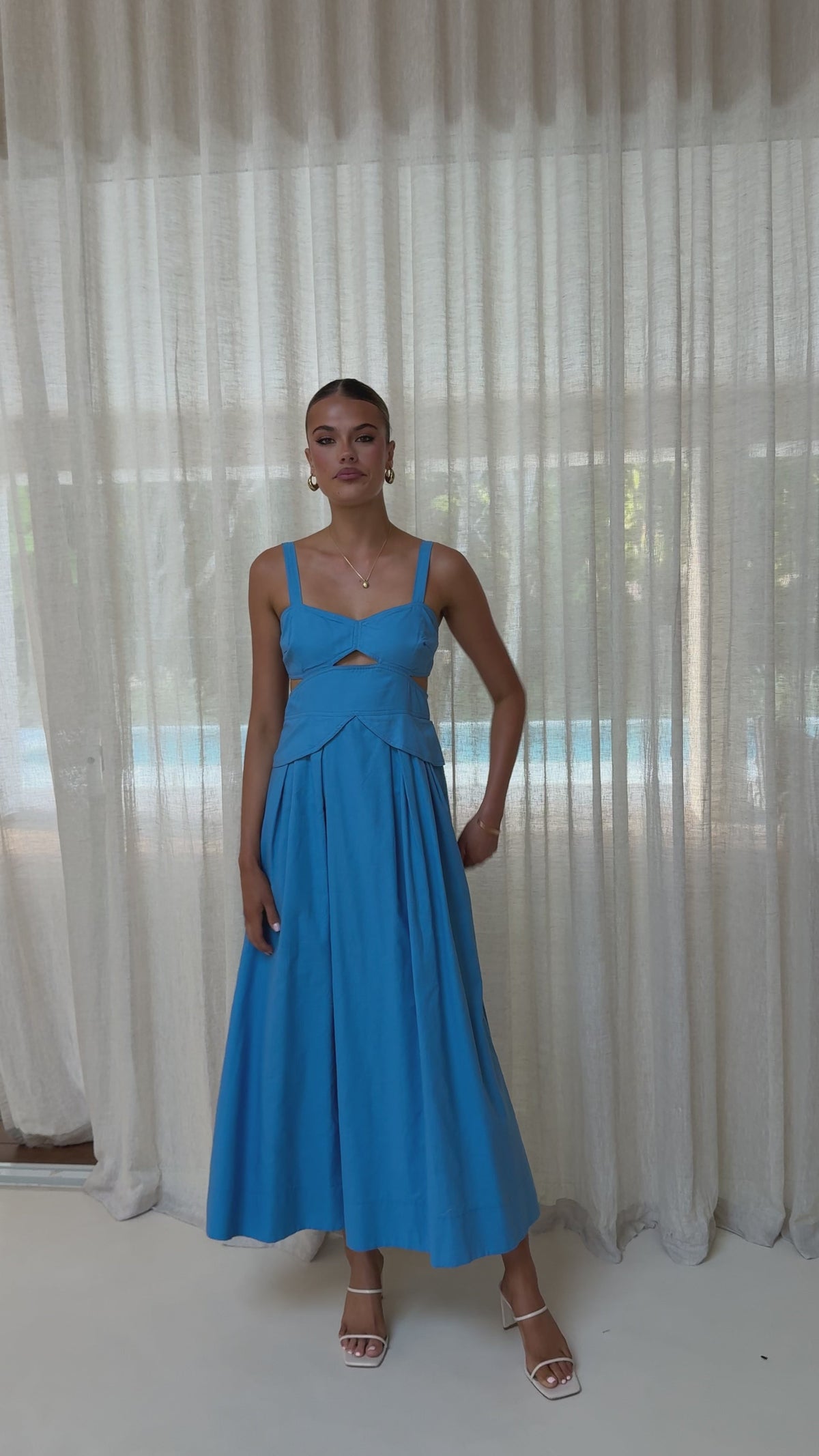 Harleigh Midi Dress - Blue