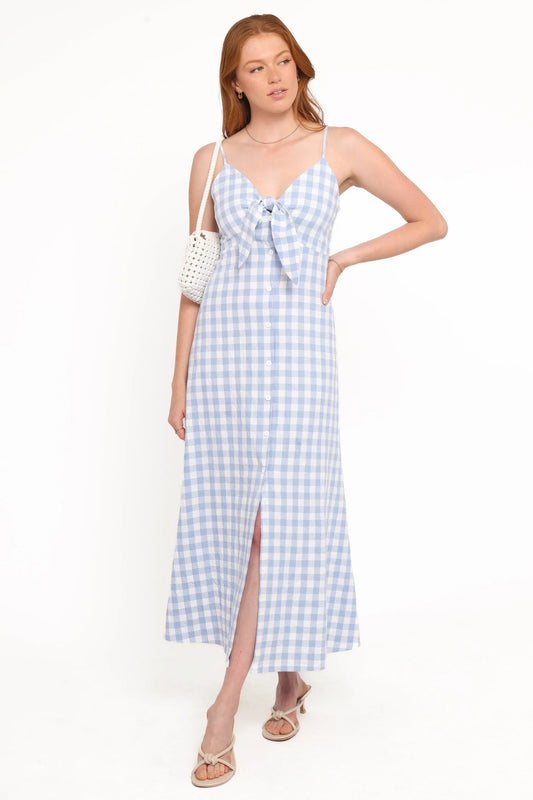 Menora Maxi Dress - Blue Gingham
