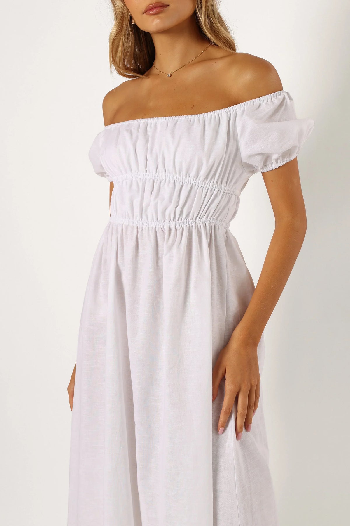 Sofia Off Shoulder Maxi Dress - White