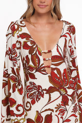 Inala Maxi Dress - Brown Floral