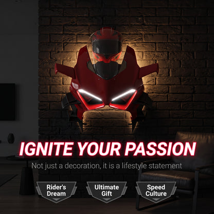 3D Illuminated Motorcycle Wall Display