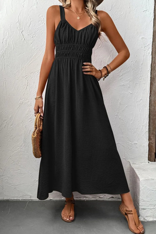 Ruched Wide Strap Cami Dress