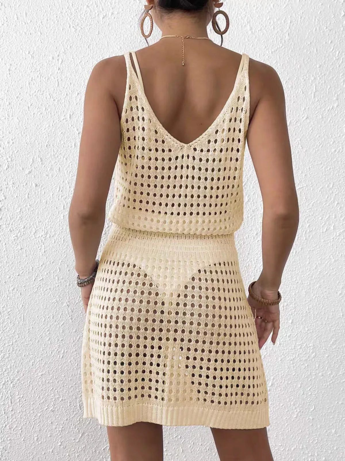 Crochet Sleeveless Knit Cover Up Dress