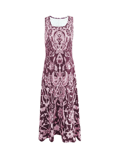 Printed Sleeveless Midi Dress