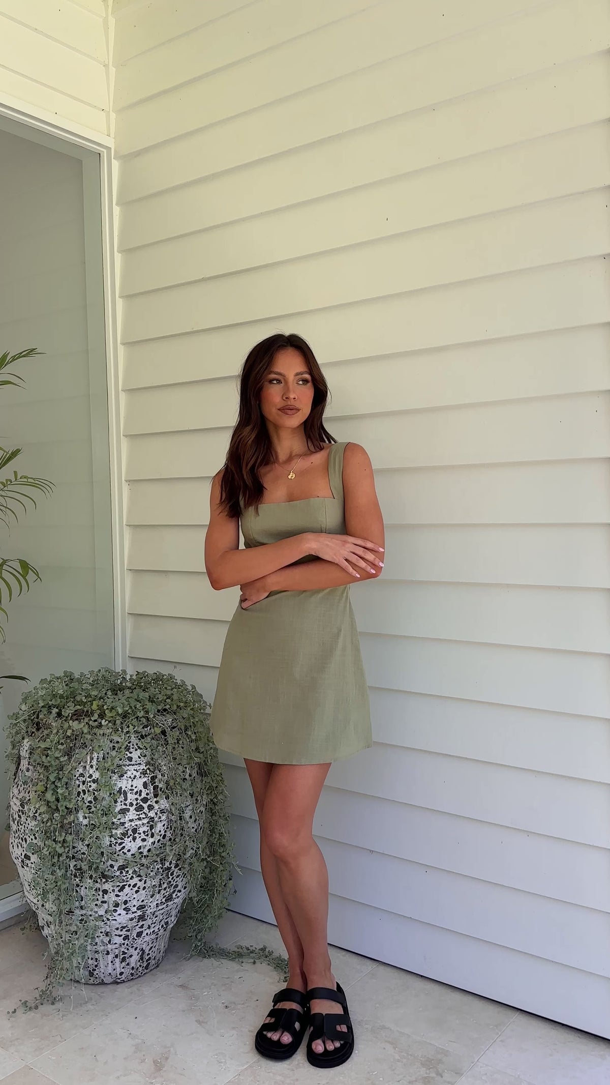 Nadalia Mini Dress - Sage