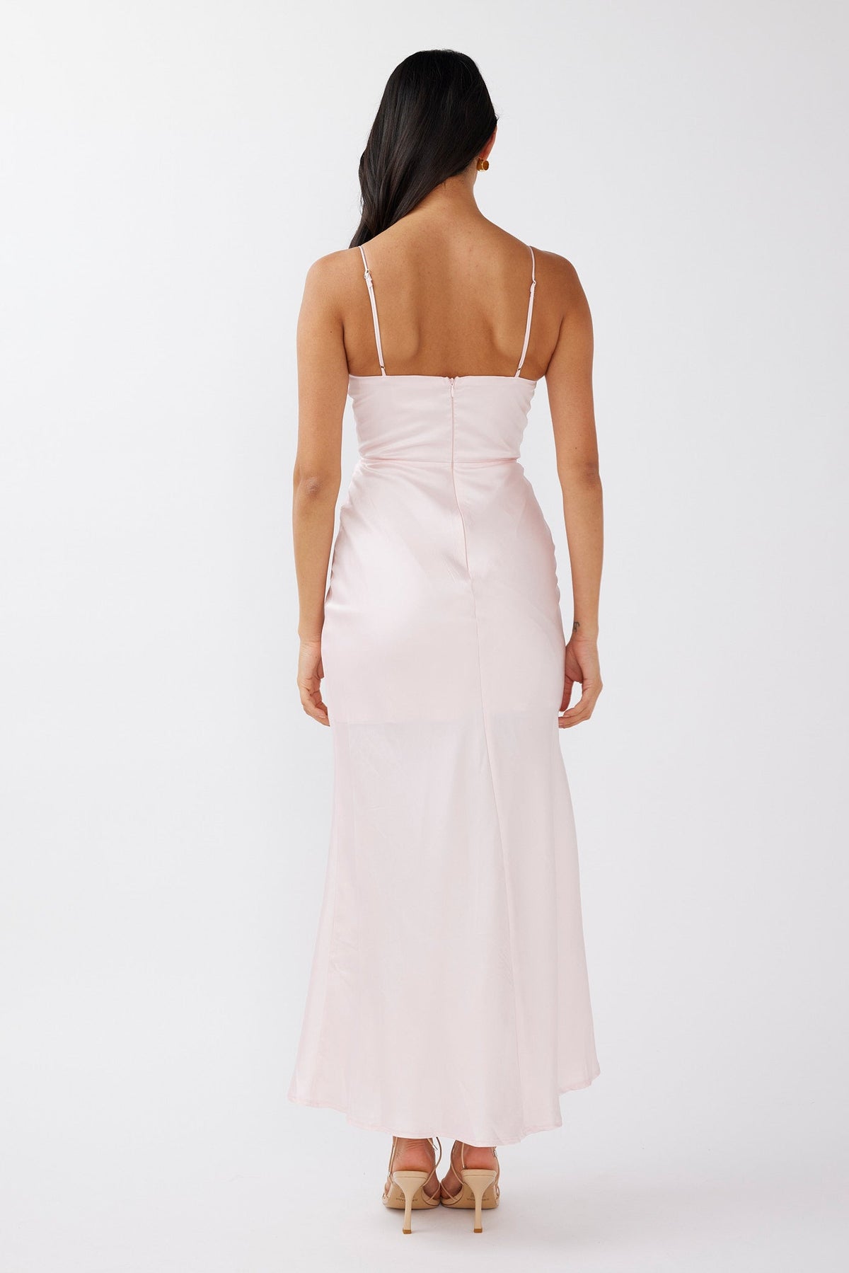 Honeysuckle Floral Neckline Midi Dress Pink