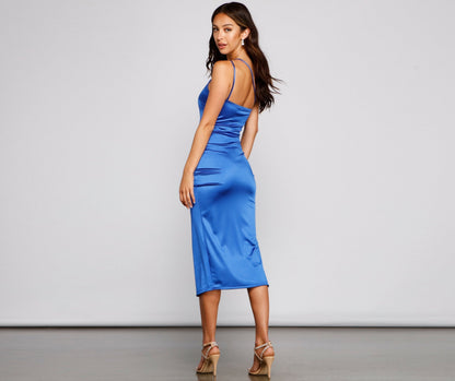 Aleena Satin Midi Dress