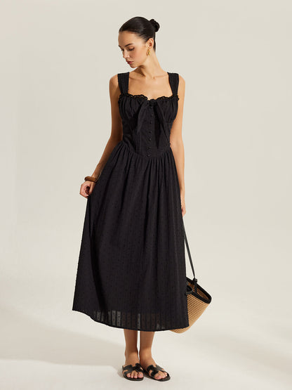 Cotton Sweetheart Neckline Dress