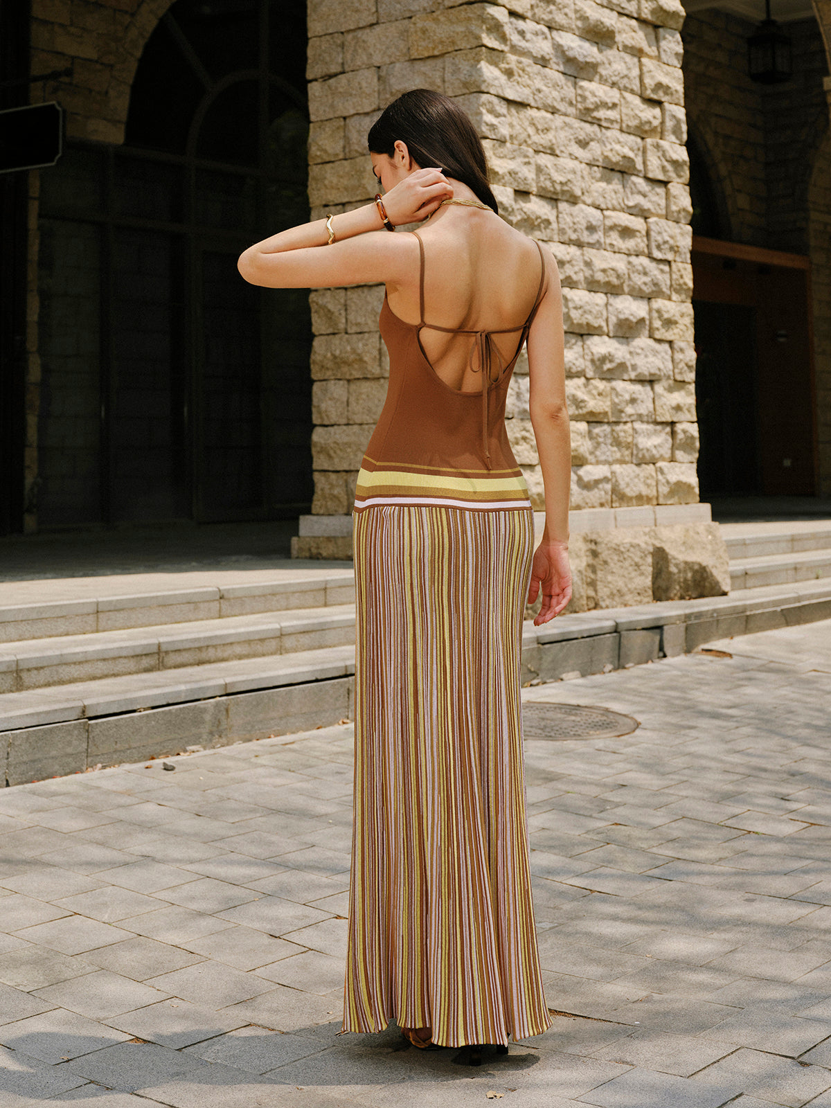 Striped Knit Cami Dress