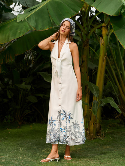 Boho Tie-Front Backless Dress