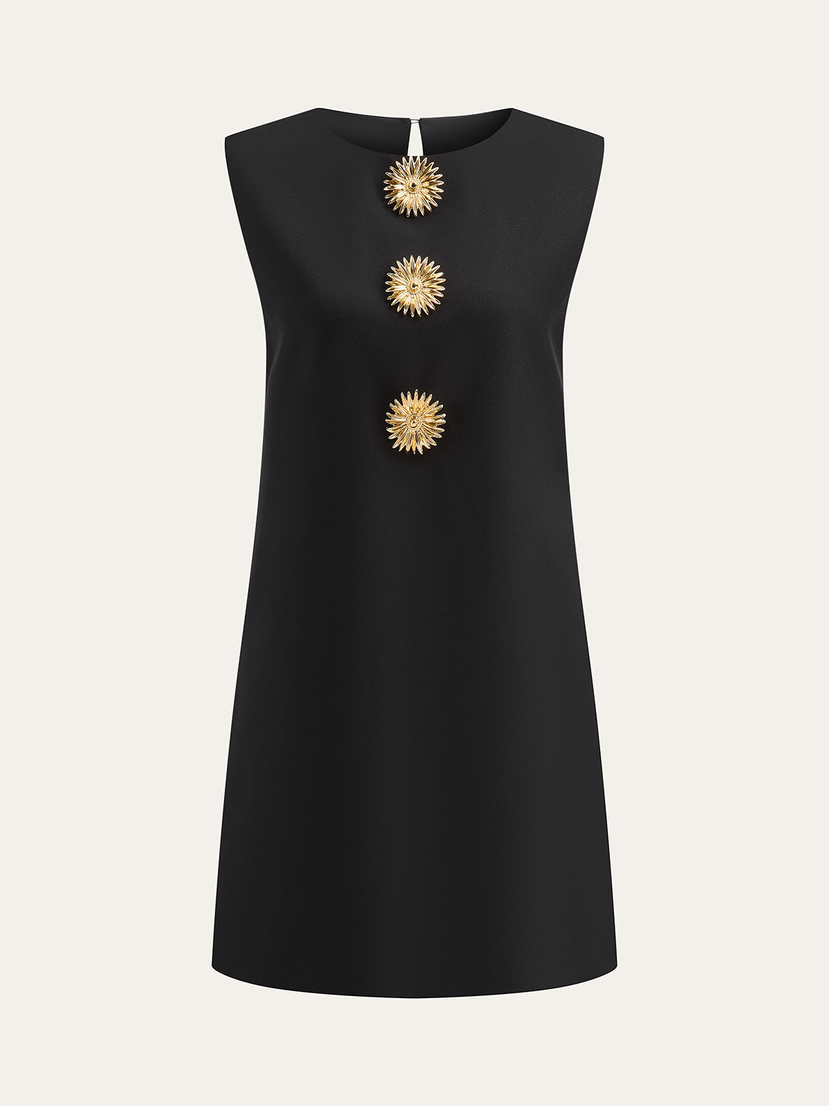 Metal Decor Sleeveless Mini Dress