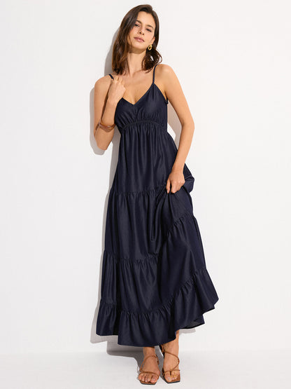 Backless Tiered Maxi Dress