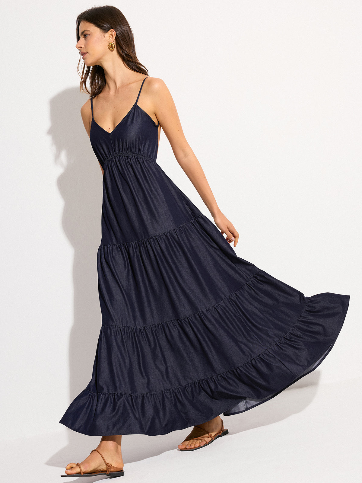 Backless Tiered Maxi Dress