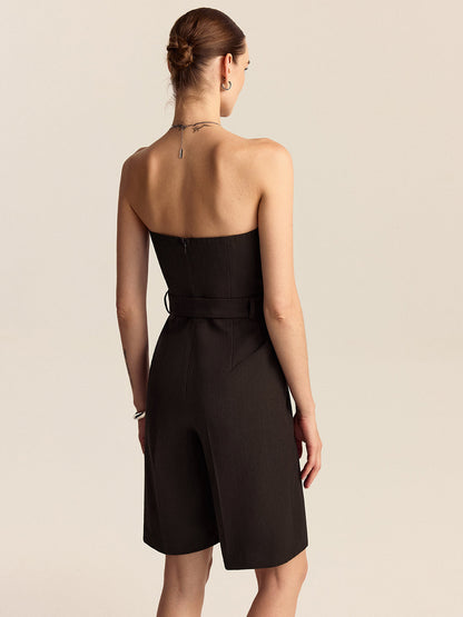 Strapless Belted Jumpsuit