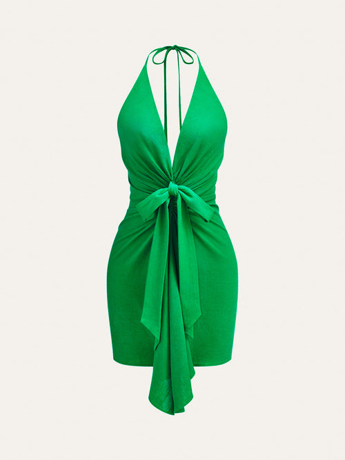 Halter Neck Knotted Dress
