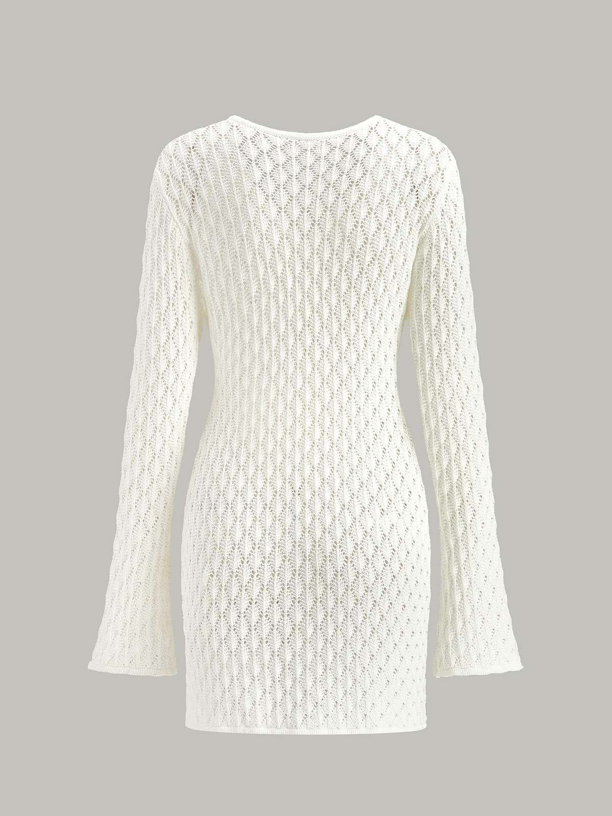 Sheer Knit Sweater Dress with Cut-Out Detail