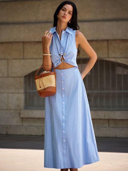Metal Decor Cutout Dress