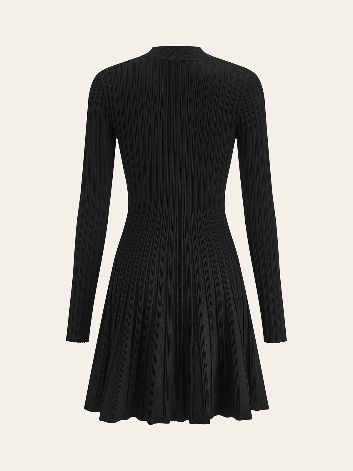 Mock Neck Flared Sweater Dress