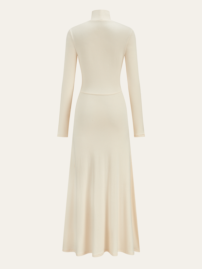 Pleated Fishtail Long Dress