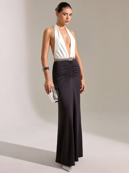 Halter Neck Backless Maxi Dress