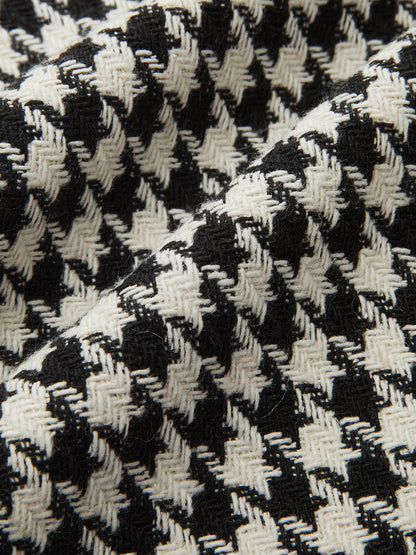 Houndstooth Tweed Mini Dress with Horsebit Detail